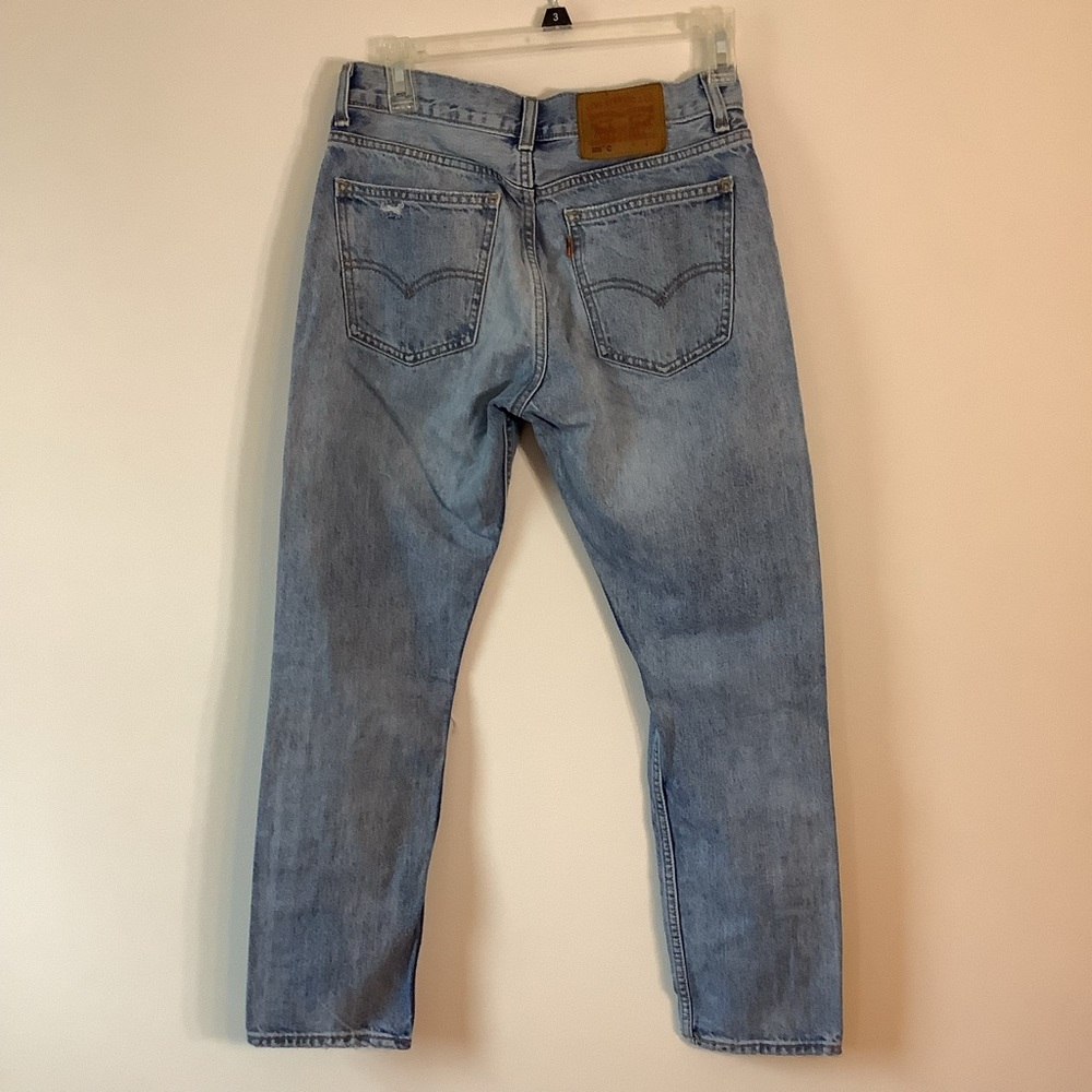 Levi’s, Women, 505 C, Jeans, Orange tab, cropped, distressed, size 26.